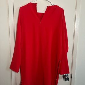 Elegant Red Long Sleeve Dress